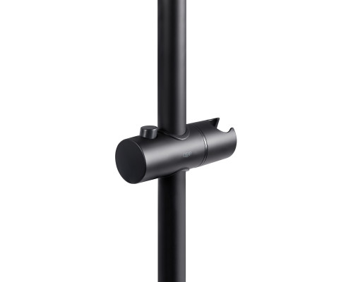 Душова стійка з тримачем універсальна Qtap Lepit 665 мм округла QTLEP82103OB Black Matt