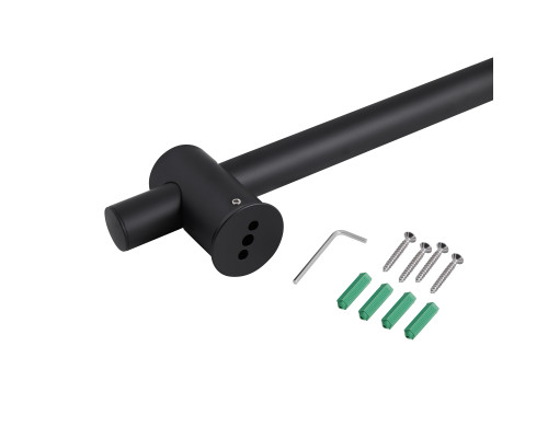 Душова стійка з тримачем універсальна Qtap Lepit 665 мм округла QTLEP82103OB Black Matt