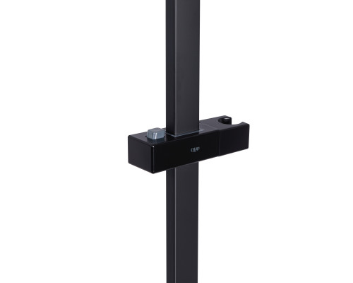 Душова стійка з тримачем універсальна Qtap Lepit 705 мм прямокутна QTLEP82103NB Black Matt