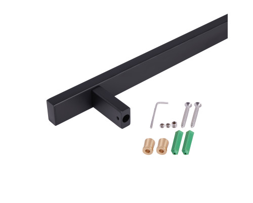 Душова стійка з тримачем універсальна Qtap Lepit 705 мм прямокутна QTLEP82103NB Black Matt