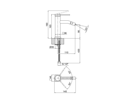 Змішувач для биде Qtap Robin QTROB2060102B Black Matt