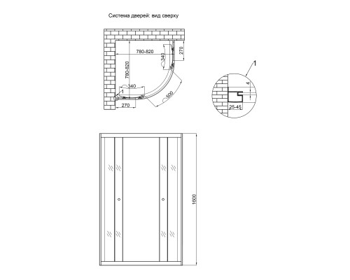 Душова кабіна Lidz Latwa SC80x80.SAT.HIGH.GR, скло тоноване 4 мм без піддона