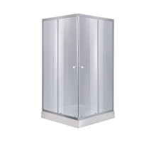 Набір Lidz душова кабіна Wawel SC80x80.SAT.LOW.GR, скло тоноване 4 мм + піддон Mazur
