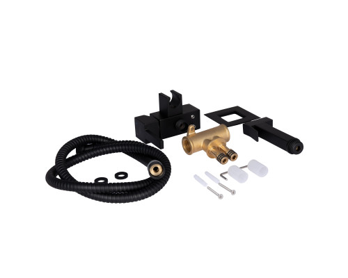 Набор для гігієнічного душу Qtap Inspai-Varius прямокутний QT259710842859NB Black Matt