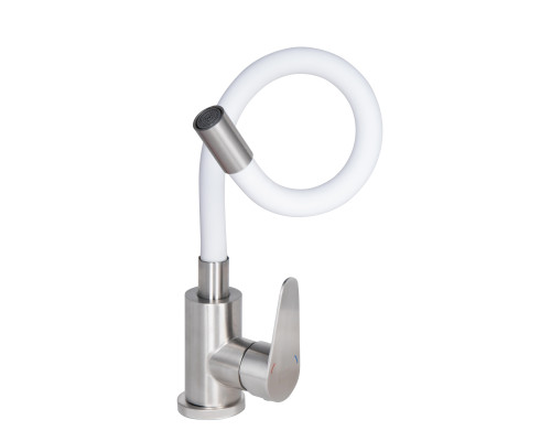 Змішувач для кухні Lidz Vida 015F3 з гнучким виливом (k35) LDVID015F3WHI43357 White