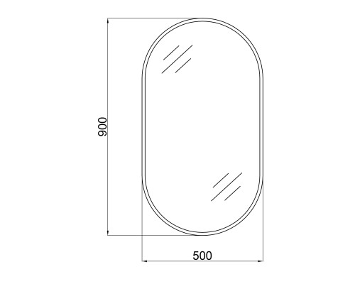 Дзеркало Qtap Scorpio 500х900 з LED-підсвічуванням кнопковий перемикач, QT14787001B