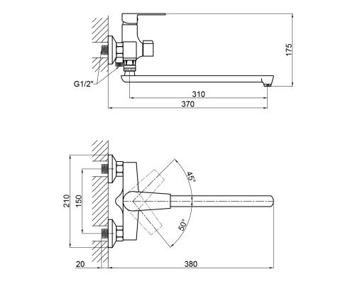 Змішувач для ванни Brinex 35B 005
