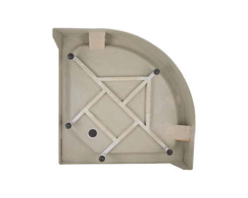 Lidz Душовий піддон KAPIELKA ST80x80x14 низький, напівкруглий, діаметр зливу 52 мм