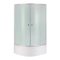 Душова кабіна Latwa SC90x90.SAT.HIGH.FR полукругла, скло Frost 4 мм + Душовий піддон KAPIELKA ST90x90x41, з панеллю Lidz Душова кабіна Latwa SC90x90.SAT.HIGH.FR полукругла, скло Frost 4 мм + Душовий піддон KAPIELKA ST90x90x41, з панеллю Lidz