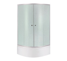 Душова кабіна Latwa SC90x90.SAT.HIGH.FR полукругла, скло Frost 4 мм + Душовий піддон KAPIELKA ST90x90x41, з панеллю Lidz