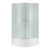 Душова кабіна Latwa SC90x90.SAT.HIGH.FR полукругла, скло Frost 4 мм + Душовий піддон KAPIELKA ST90x90x41, з панеллю Lidz