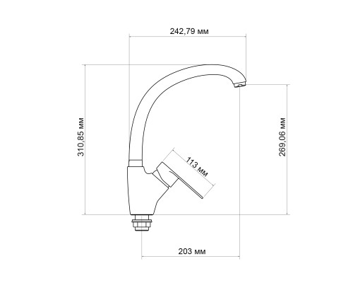 Змішувач для кухні Lidz Tani 007F (k40) LDTAN007FCRM44970 Chrome