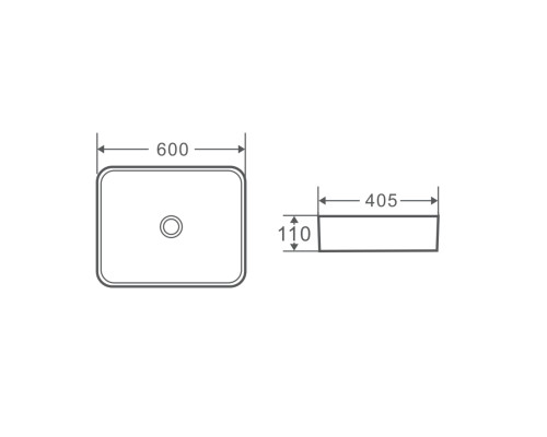 Раковина-чаша Qtap Tern 600x405x110 White з донним клапаном QT17112174W