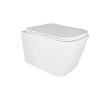 Унітаз підвісний Qtap Crow безобідковий з сідінням Soft-close QT05335171W