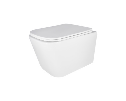 Унітаз підвісний Qtap Crow безобідковий з сідінням Soft-close QT05335171W