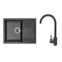 Набір: Кухонна мийка Lidz 650x500/200 BLM-14 (LIDZBLM14650500200) + Lidz Aria Змішувач для кухні 015F (k35) BLM Набір: Кухонна мийка Lidz 650x500/200 BLM-14 (LIDZBLM14650500200) + Lidz Aria Змішувач для кухні 015F (k35) BLM