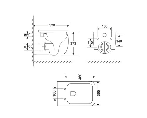 Унітаз підвісний Qtap Gemini безободковий з сидінням Soft-close QT2533076EUQW