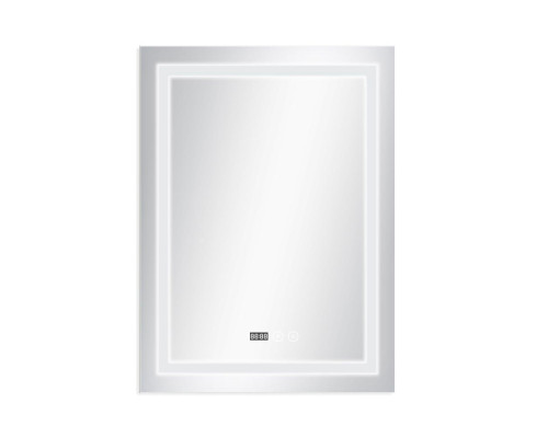 Дзеркало Qtap Mideya 700х800 з LED-підсвічуванням Touch, з антизапотіванням, з годинником, димером, рег. яскравості QT2078DCF7080W