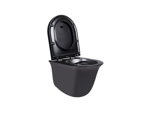 Комплект: Qtap Virgo Matt Black 2в1 унітаз підвісний Rimless QT1833051ERMB + біде підвісне QT1855051FMB