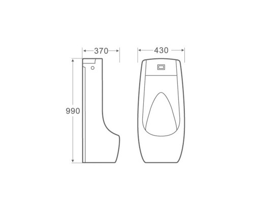 Пісуар підлоговий Qtap Scorpio з ІЧ-датчиком автоматичного змиву 430х370х990 White QT1488101HW