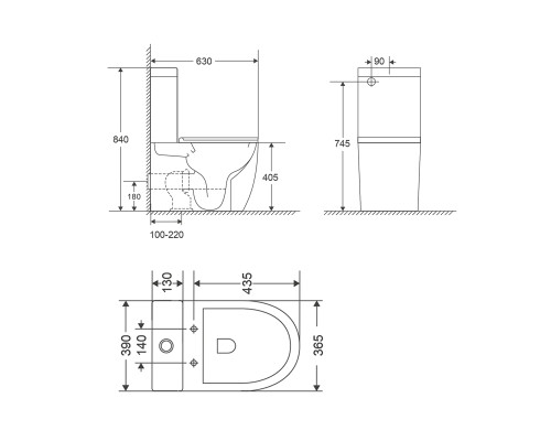 Унітаз-компакт Qtap Robin Ultra Quiet безободковий з сидінням Soft-close QT13222128AUQ1W