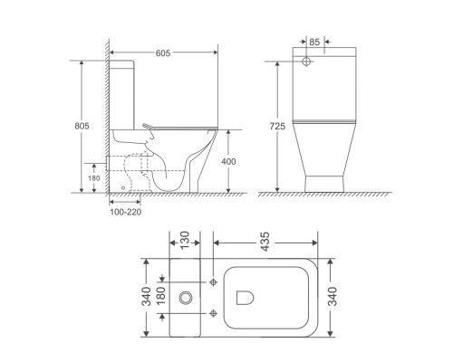 Унітаз-компакт Qtap Cardinal Ultra Quiet безободковий з сидінням Soft-close QT04222168AUQ3W