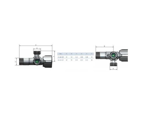 Кран кульовий кутовий подвійний ARCO 1/2″х 1/2″х1/2″ A80TWIN CQ4105