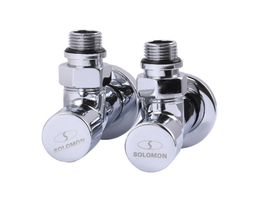 Кран вентильний кутовий з американкою SOLOMON LUX 1/2″ CHROM 7777 (2шт. КОМПЛЕКТ)