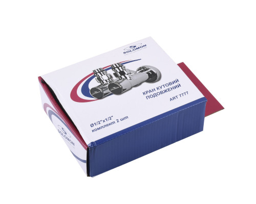 Кран вентильний кутовий з американкою SOLOMON LUX 1/2″ CHROM 7777 (2шт. КОМПЛЕКТ)