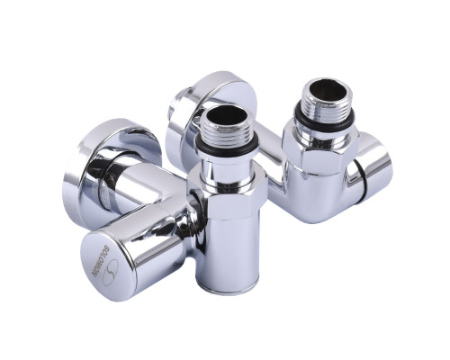 Кран вентильний кутовий з американкою SOLOMON LUX 1/2″ CHROM 7777  TEN (2шт.)