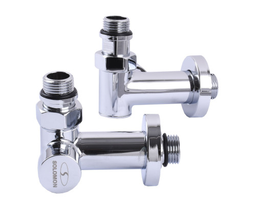 Кран вентильний кутовий з американкою SOLOMON LUX 1/2″ CHROM 7777  TEN (2шт.)