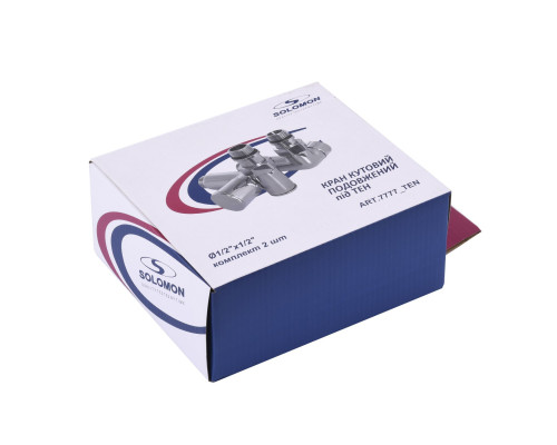 Кран вентильний кутовий з американкою SOLOMON LUX 1/2″ CHROM 7777  TEN (2шт.)