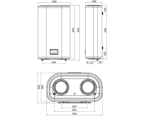 Водонагрівач LEOV LV Flat MR Dry  50 l плоский сухий тен (50L Flat MR D)