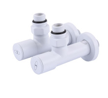 Набір Кран вентильний кутовий з американкою SOLOMON LUX 1/2″  7777 (2шт.) WHITE