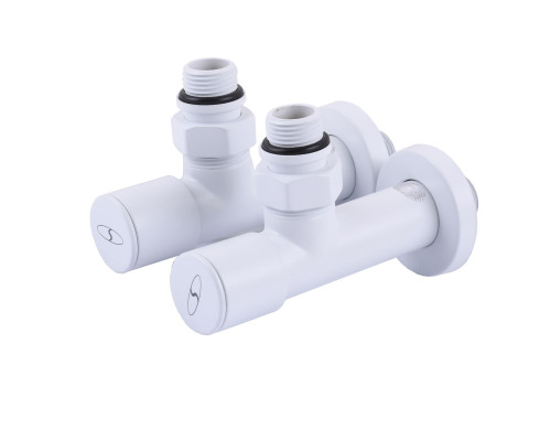 Набір Кран вентильний кутовий з американкою SOLOMON LUX 1/2″  7777 (2шт.) WHITE