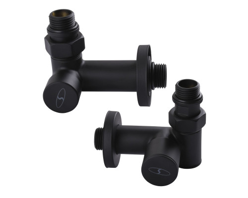 Набір Кран вентильний кутовий з американкою SOLOMON LUX 1/2″  7777  TEN (2шт.) BLACK
