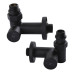 Набір Кран вентильний кутовий з американкою SOLOMON LUX 1/2″  7777  TEN (2шт.) BLACK