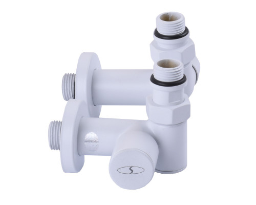 Набір Кран вентильний кутовий з американкою SOLOMON LUX 1/2″ WHITE 7777 TEN (2шт.)