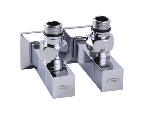 Набір Кран напівобертовий кутовий з американкою SOLOMON LUX 1/2″ CUBE CHROM 8888 (1уп.)