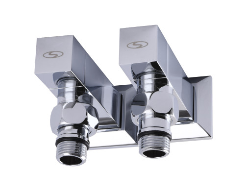Набір Кран напівобертовий кутовий з американкою SOLOMON LUX 1/2″ CUBE CHROM 8888 (1уп.)