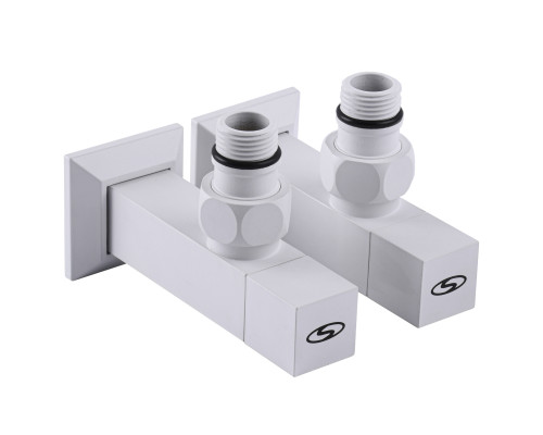 Набір Кран напівобертовий кутовий з американкою SOLOMON LUX 1/2″ CUBE WHITE 8888 (1уп)