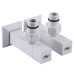 Набір Кран напівобертовий кутовий з американкою SOLOMON LUX 1/2″ CUBE WHITE 8888 (1уп)