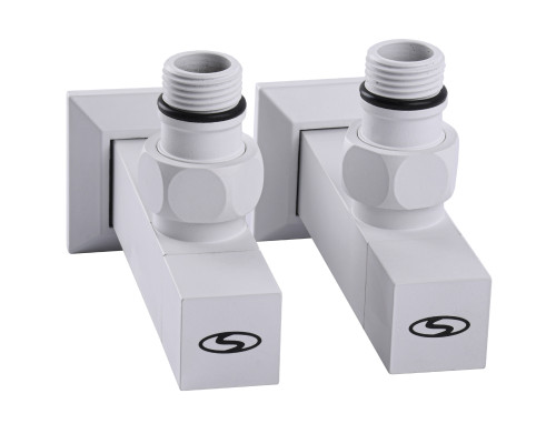 Набір Кран напівобертовий кутовий з американкою SOLOMON LUX 1/2″ CUBE WHITE 8888 (1уп)