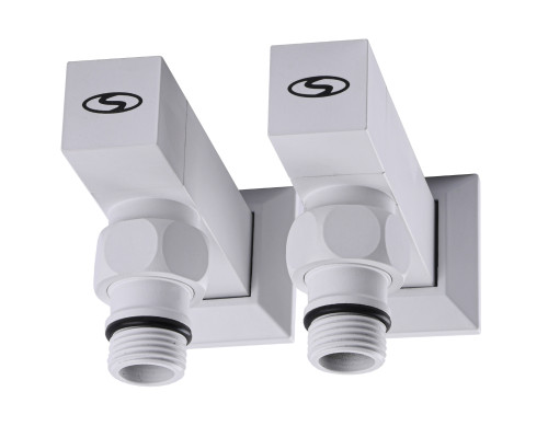 Набір Кран напівобертовий кутовий з американкою SOLOMON LUX 1/2″ CUBE WHITE 8888 (1уп)