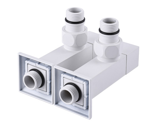 Набір Кран напівобертовий кутовий з американкою SOLOMON LUX 1/2″ CUBE WHITE 8888 (1уп)