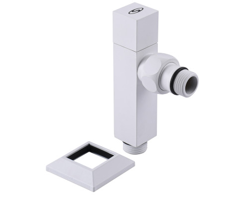Набір Кран напівобертовий кутовий з американкою SOLOMON LUX 1/2″ CUBE WHITE 8888 (1уп)