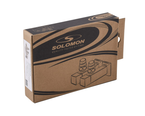 Набір Кран напівобертовий кутовий з американкою SOLOMON LUX 1/2″ CUBE WHITE 8888 (1уп)
