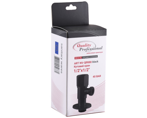 Кран кульовий кутовий Professional 1/2″X1/2″ NV-QP888 BLACK