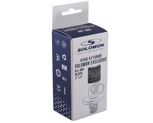 Кран кутовий кераміка SOLOMON EXCLUSIVE 1/2″X3/4″ 989 BLACK ( 1шт.)