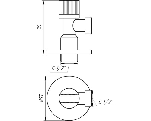 Кран кульовий кутовий SOLOMON 1/2″х1/2″ A7032